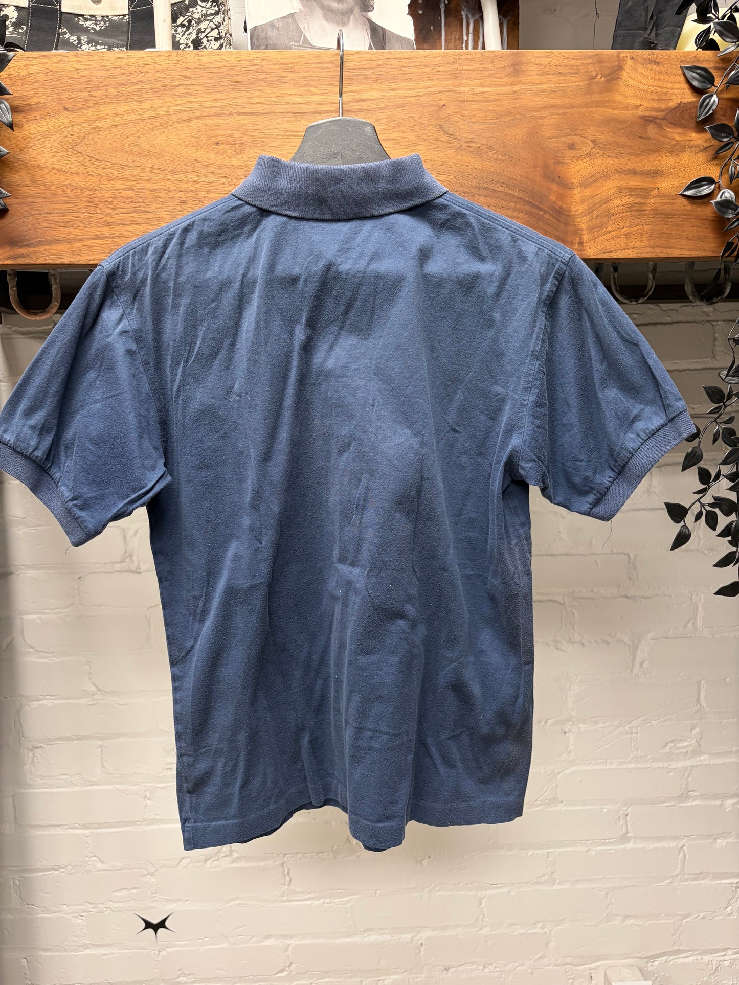 Vintage Yves Saint Laurent ‘YSL’ Blue/Pink Embroidered Logo Polo