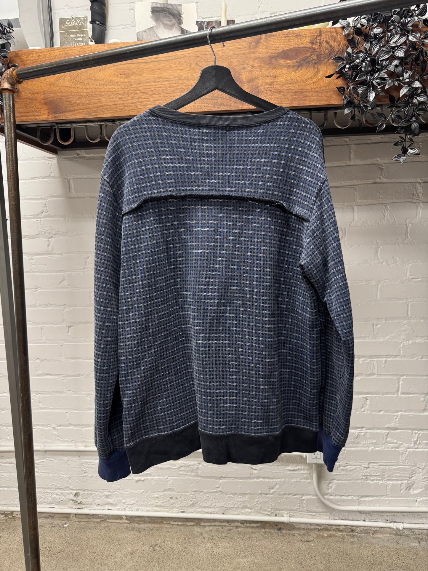 AW2015 Undercover ‘No Borders’ Plaid Crewneck Sweatshirt