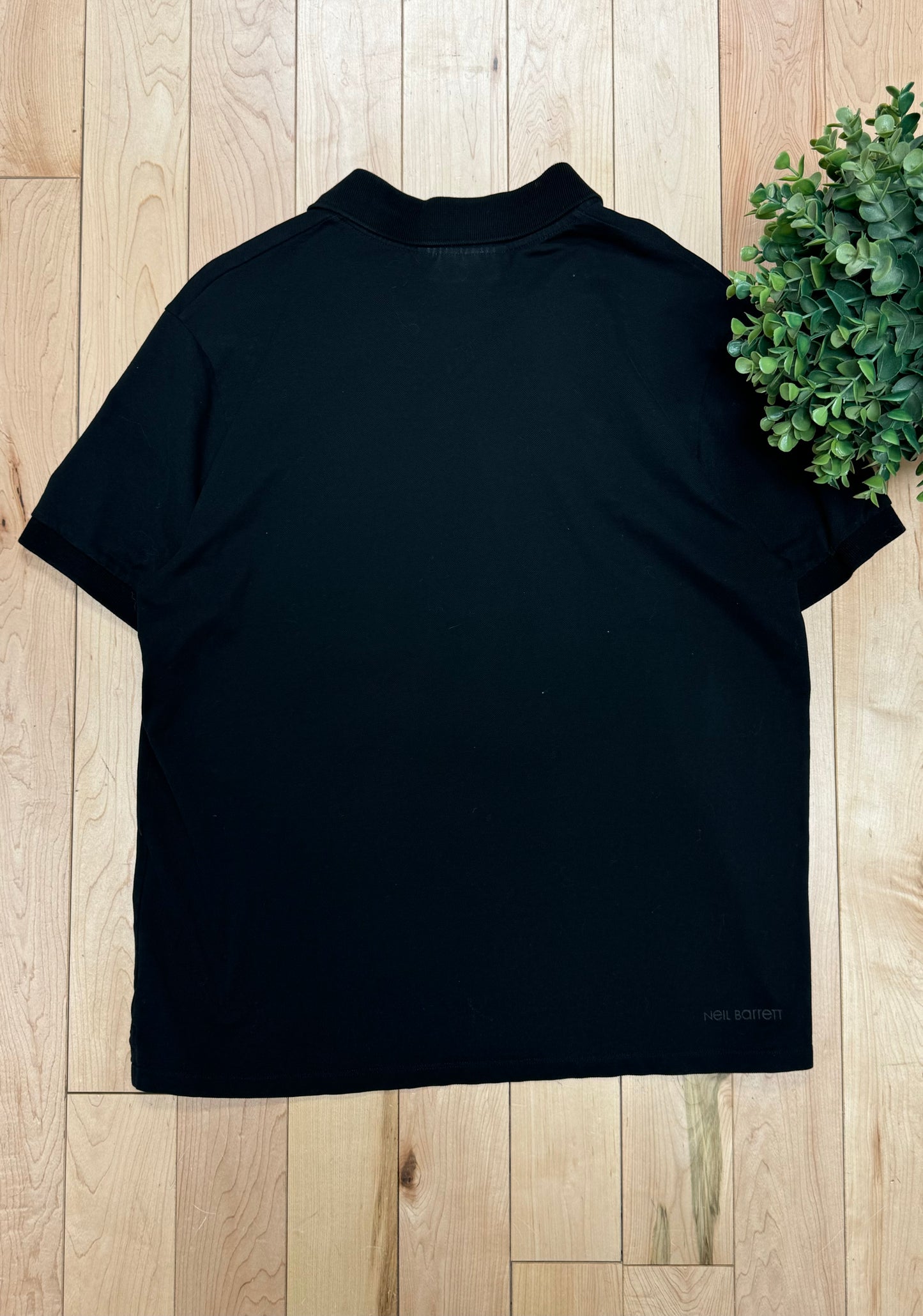 Neil Barrett Black ‘Flowers’ Polo