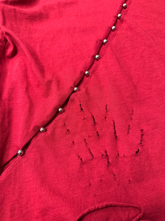 SS2018 Hyein Seo ‘Beaded’ Thrash Distressed Long Sleeve Shirt