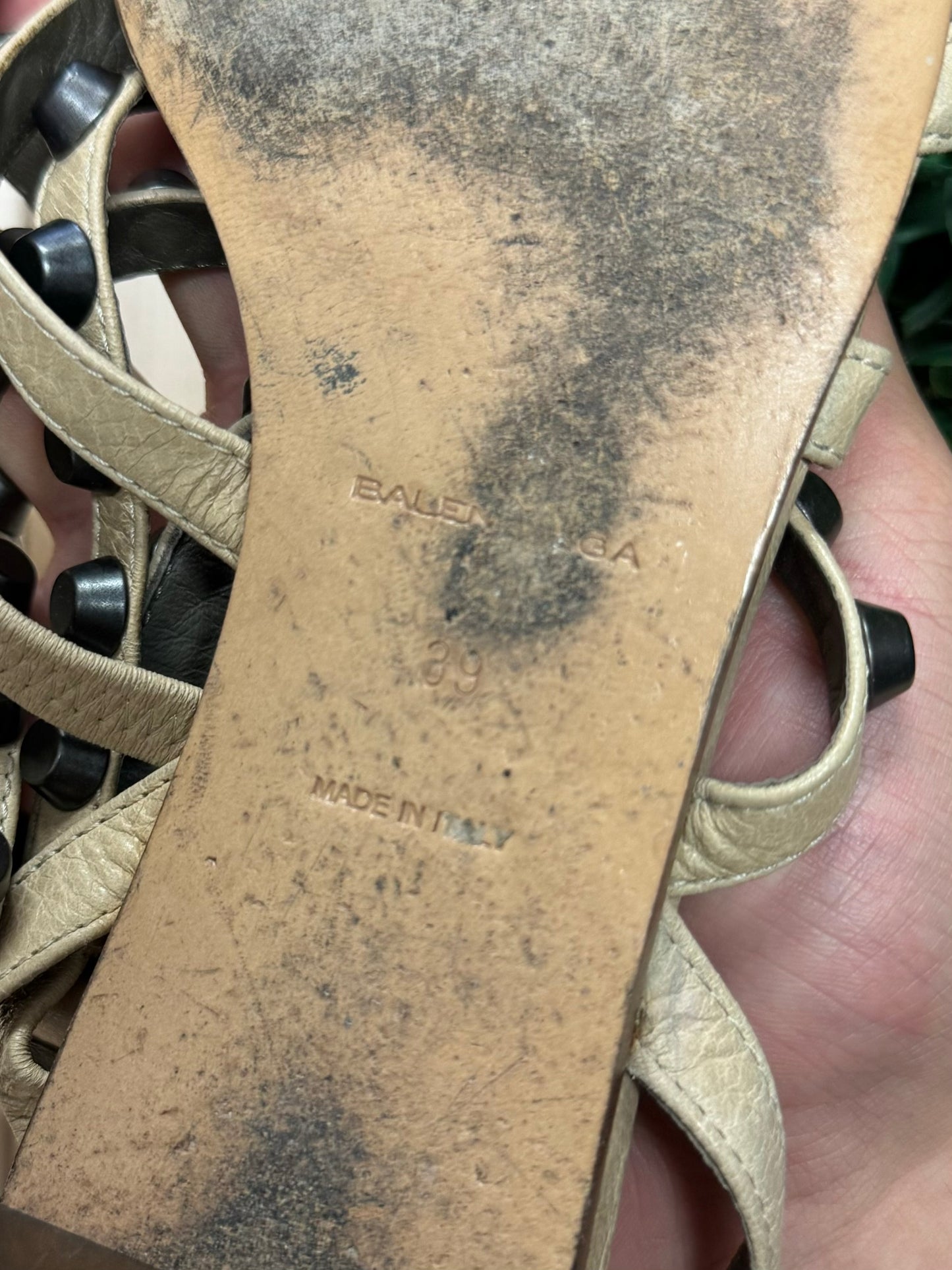 Balenciaga ‘Arena’ Studded Flat Sandals