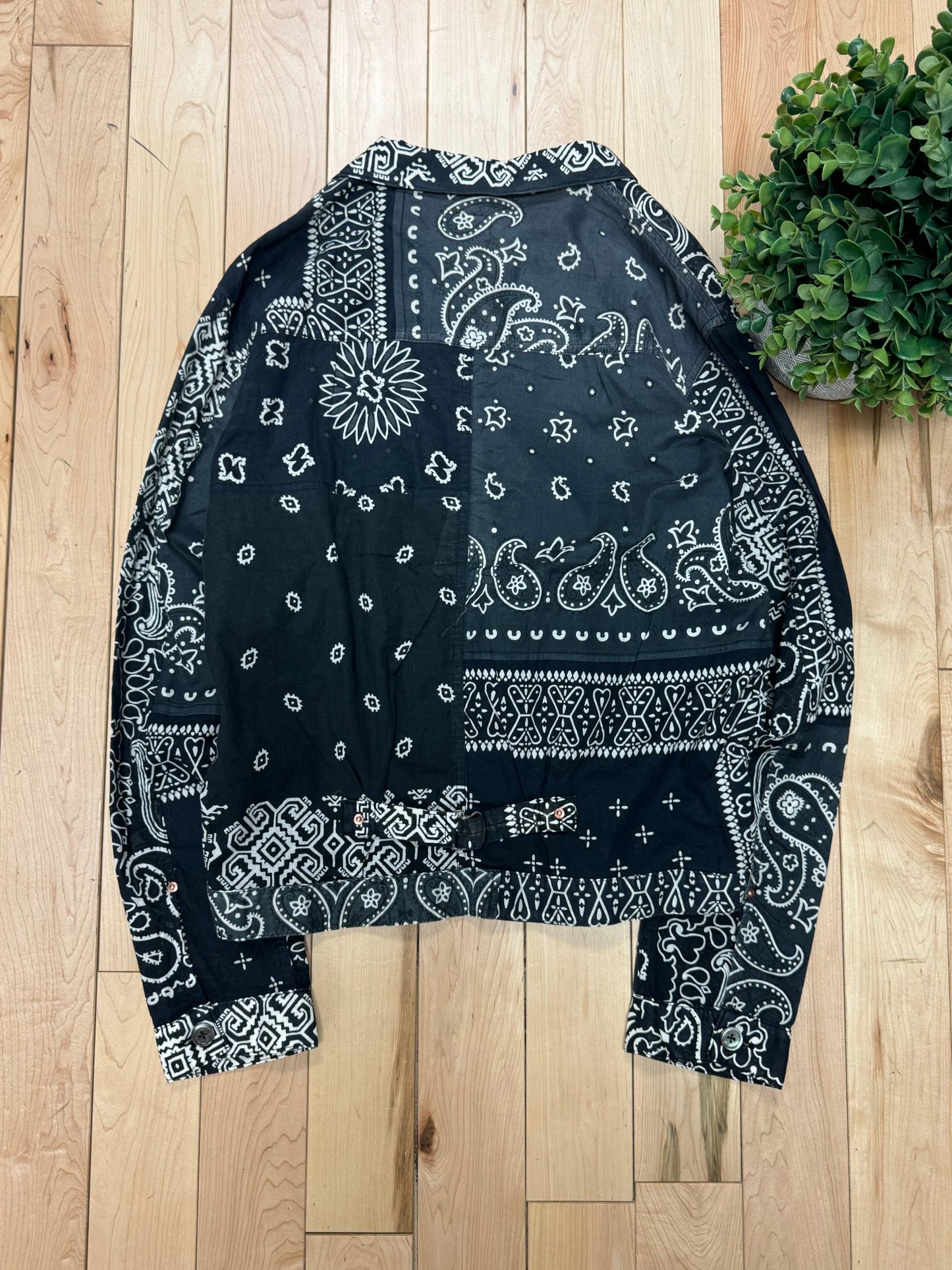 SS2024 Kapital Black Paisley Patchwork ‘Type 1’ Trucker Jacket