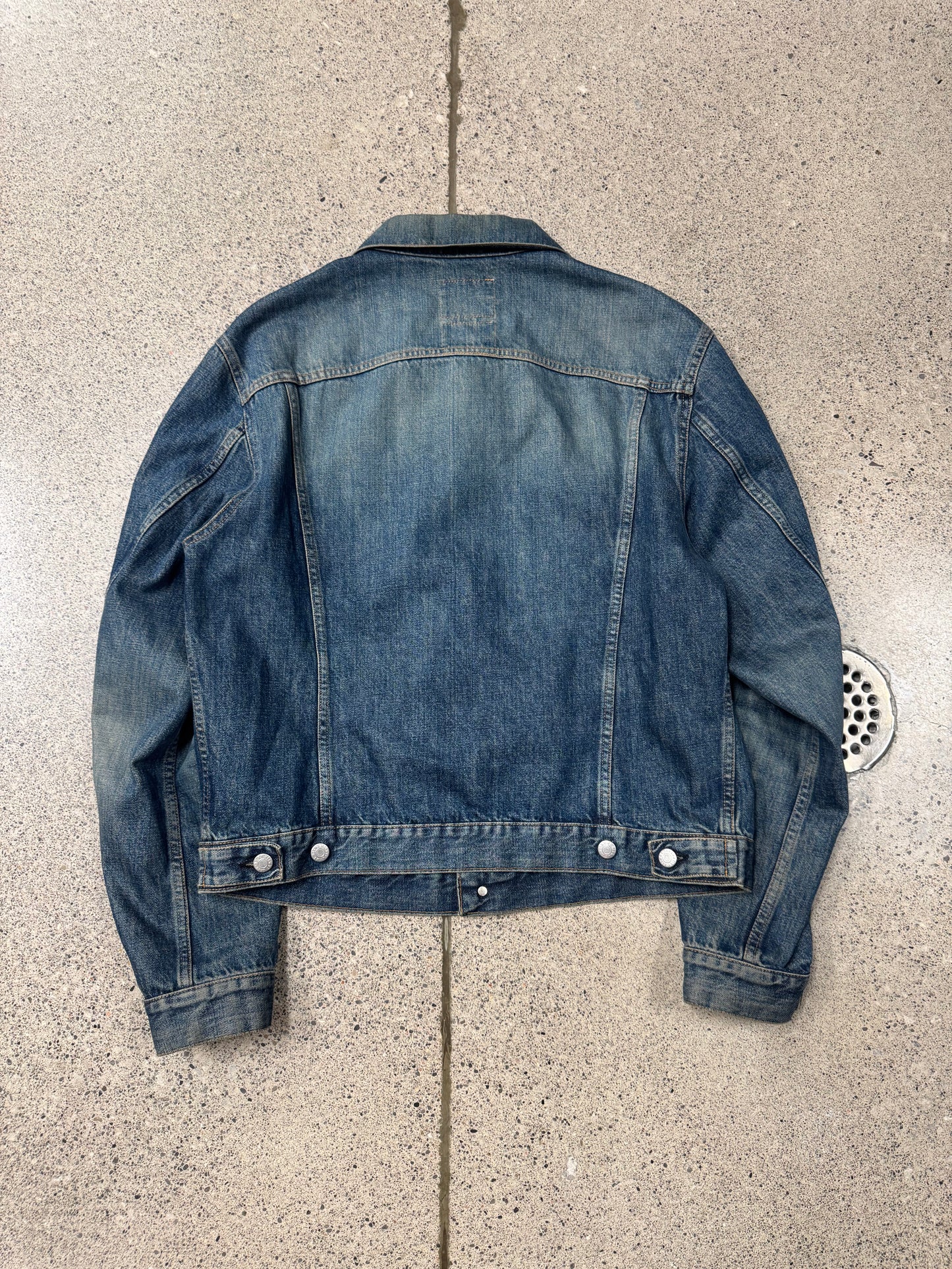 OG Helmut Lang ‘Vintage Dark Denim’ Washed Blue Trucker Jacket