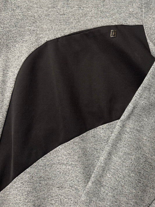 Dirk Bikkembergs Grey/Black Panelled Hoodie