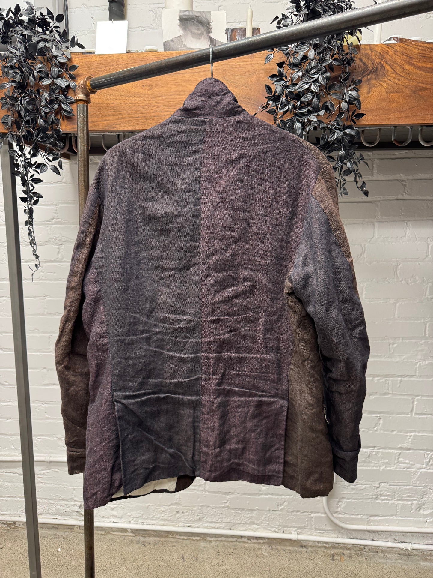 Paul Harnden Shoemaker Patchwork Fade Dyed Linen/Cotton Blazer