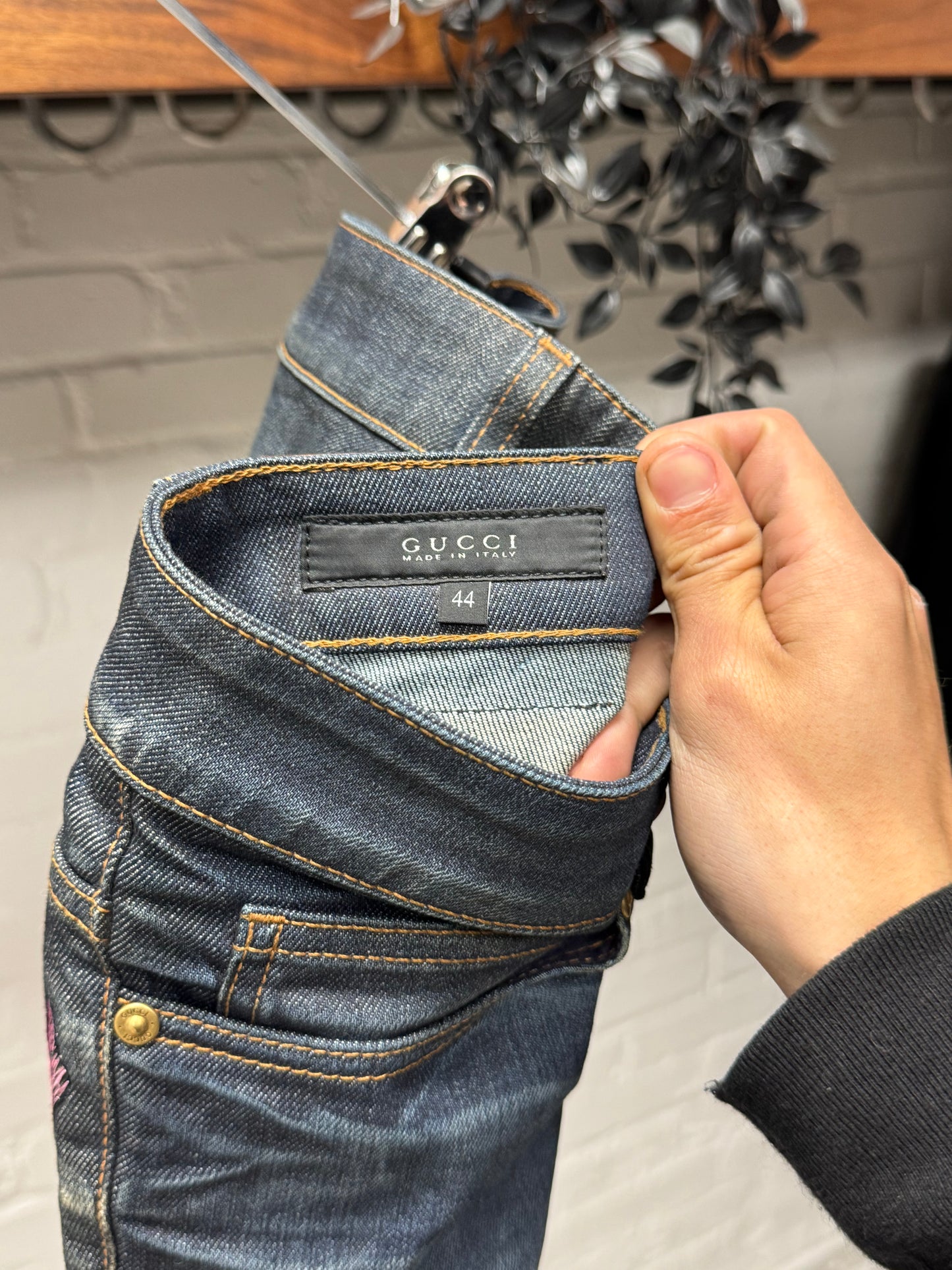 AW2013 Gucci ‘70s Cut’ Raw Blue Denim Flared Cut Jeans