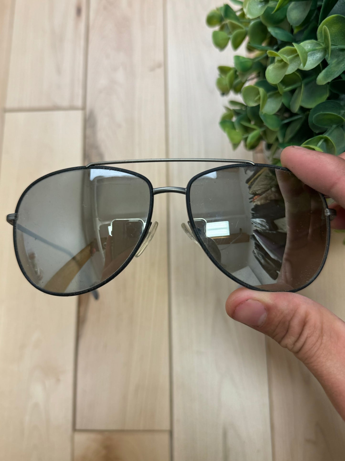 Prada Sport Silver Tint Aviator Sunglasses
