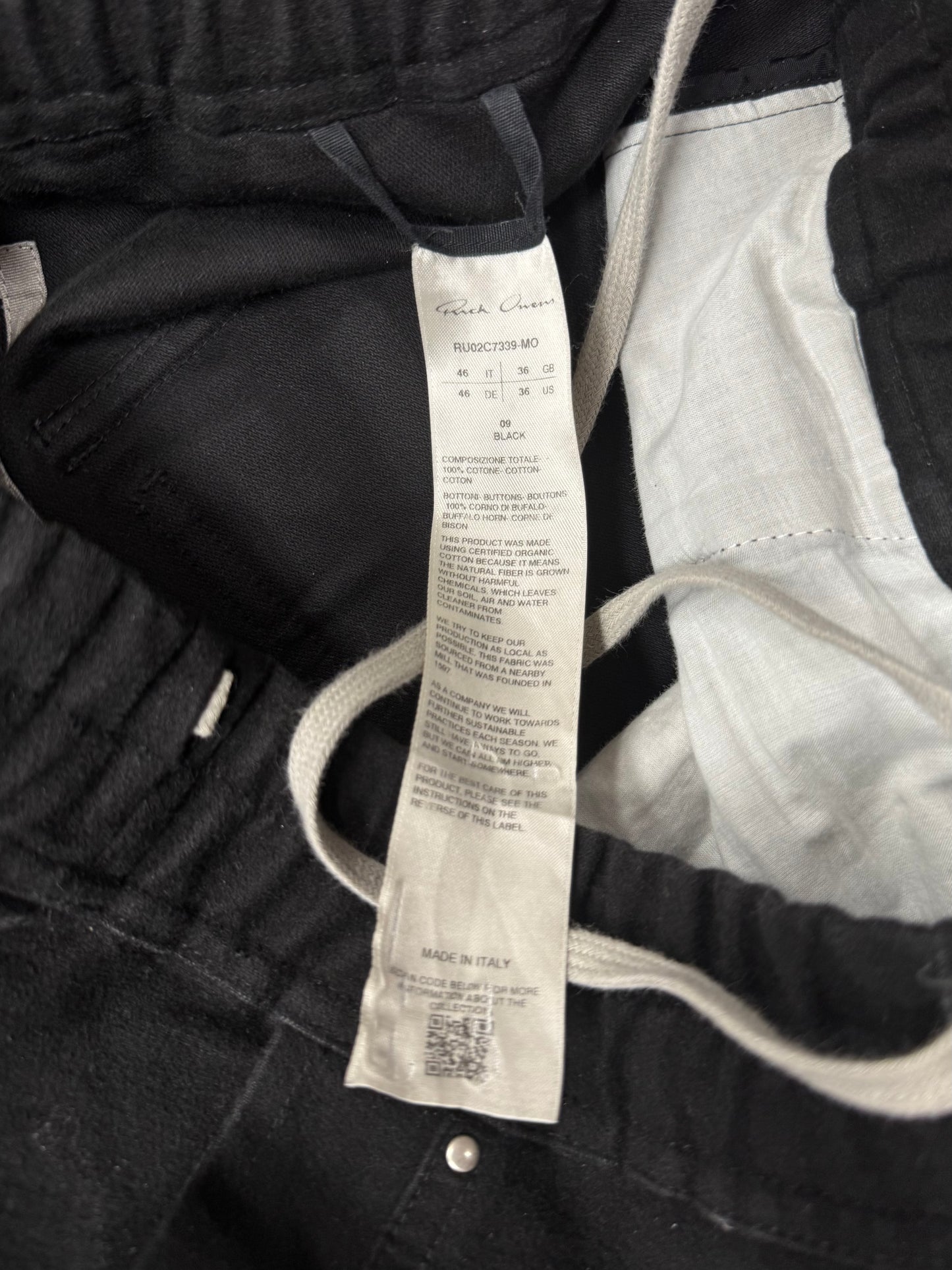 AW2023 Rick Owens ‘Luxor’ Heavyweight Cotton Cargo ‘Bela’ Pants