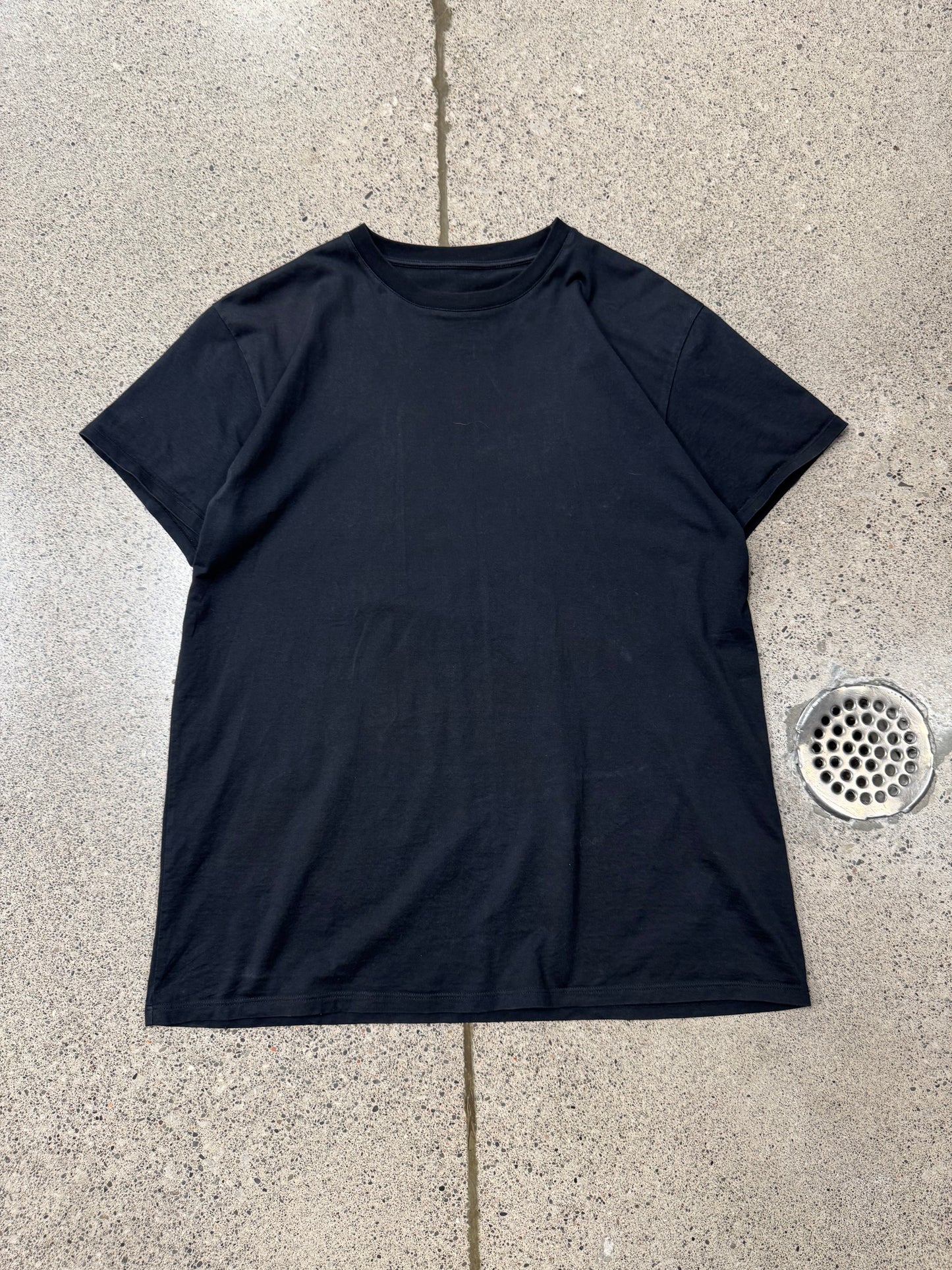 2021 Maison Margiela ‘Basic Stitch’ Blank Black T-Shirt