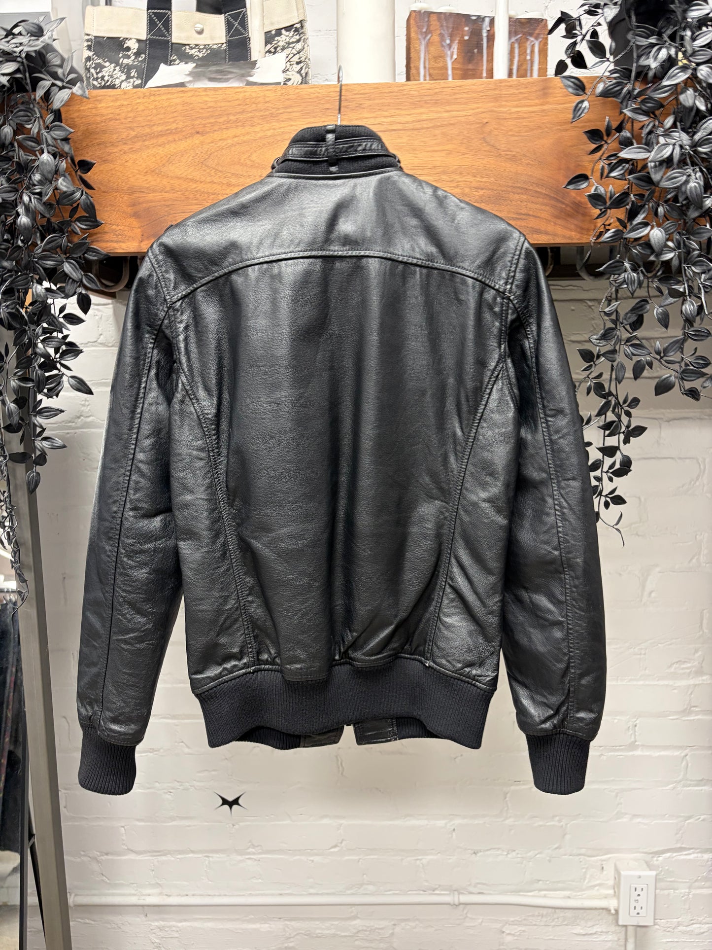 Hysteric Glamour Calfskin Leather Black Moto Jacket
