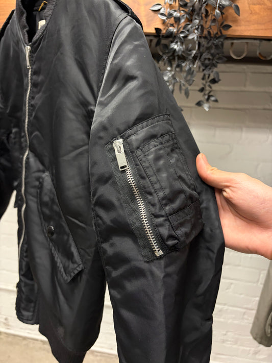 AW2015 Saint Laurent by Hedi Slimane ‘MA-1’ Black Down Filled Bomber Jacket