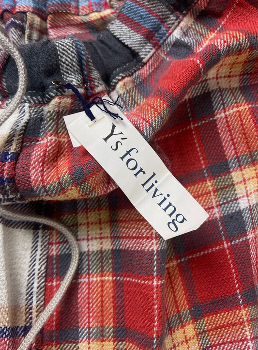 Vintage 1990s Yohji Yamamoto Y’s For Living Tartan Plaid Patchwork Skirt