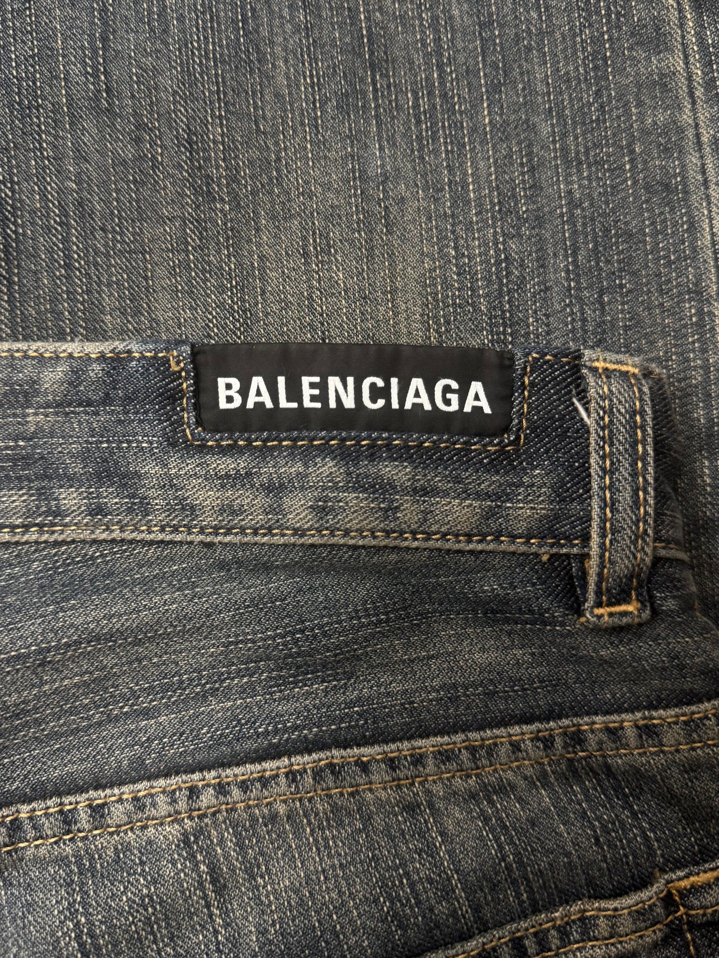 2023 Balenciaga ‘Lost Tapes’ Flared Dirt Wash Denim