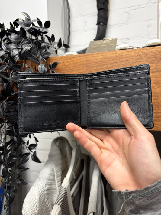 Alexander McQueen Black Leather Bifold Wallet