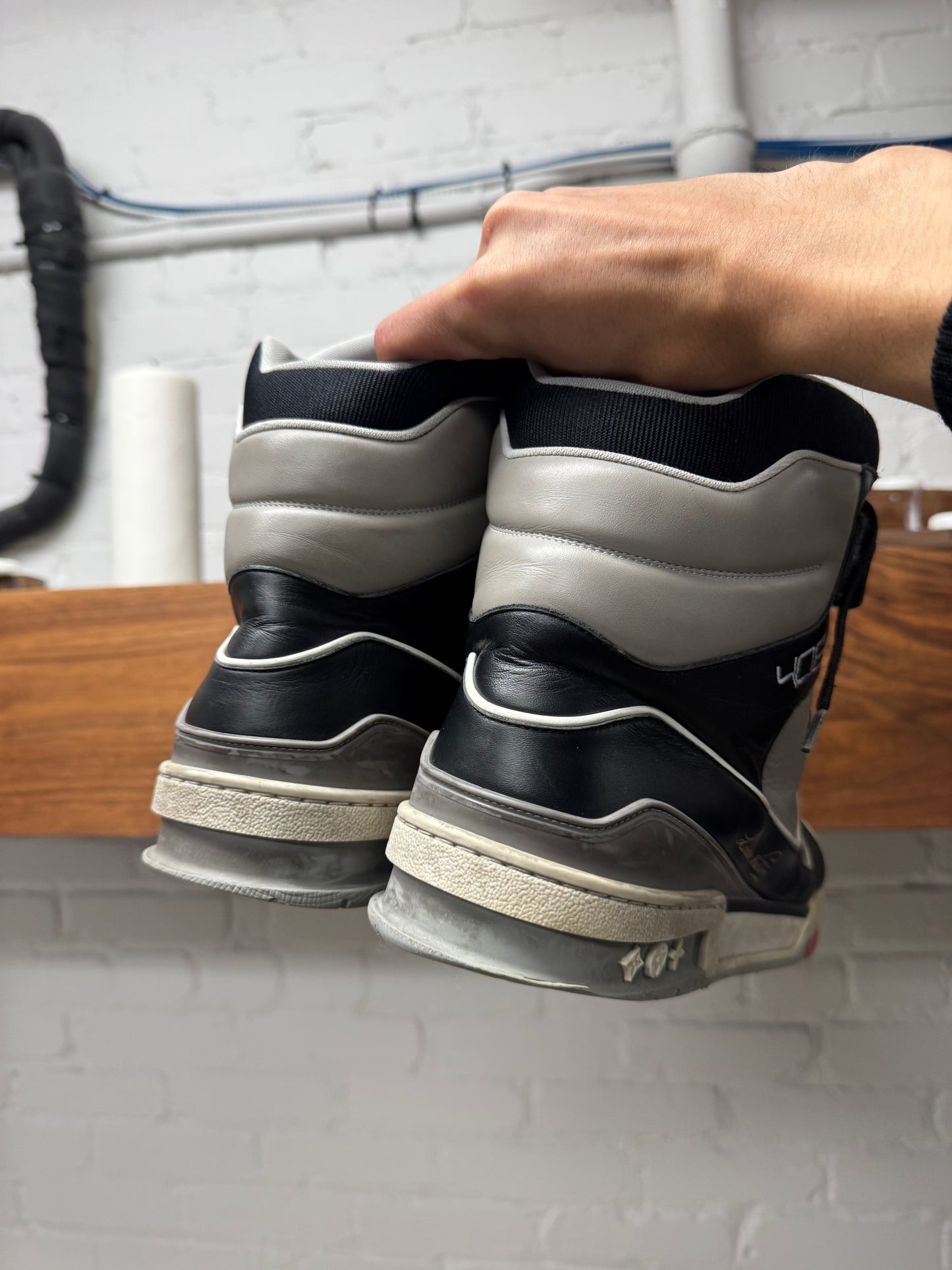 Louis Vuitton OG ‘LV Trainer’ Bred Leather High Top Sneakers