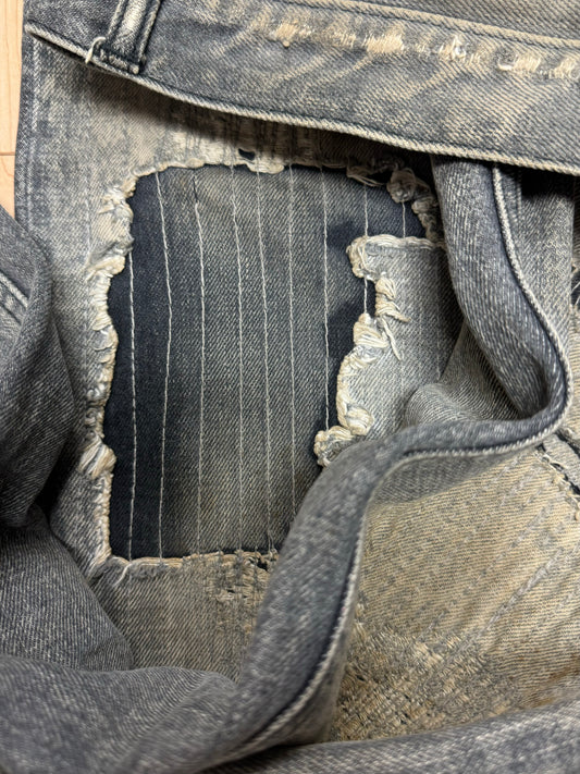 Pledge Distressed Repair Black Slim/Skinny Jeans
