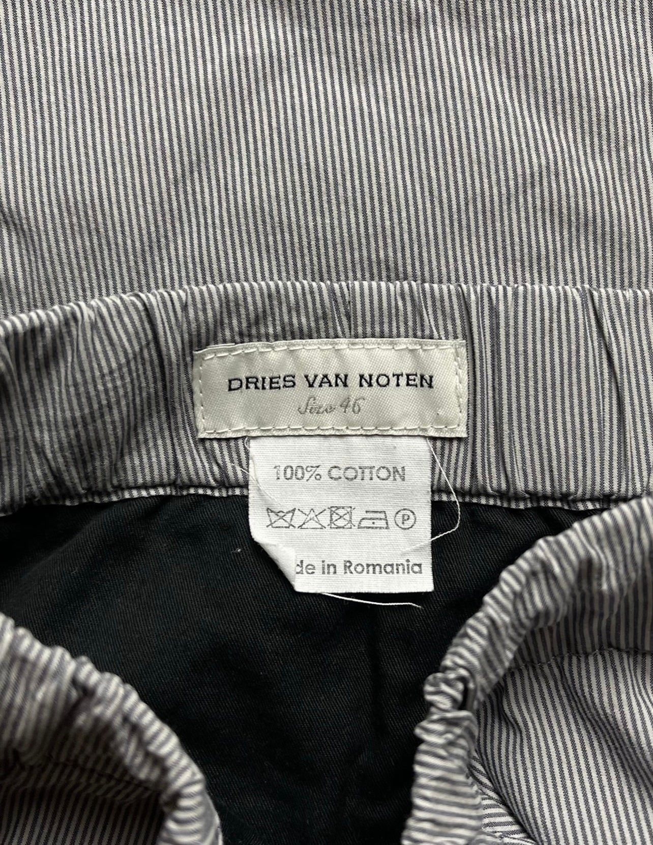 Dries Van Noten Pinstripe Cotton Drawstring Shorts