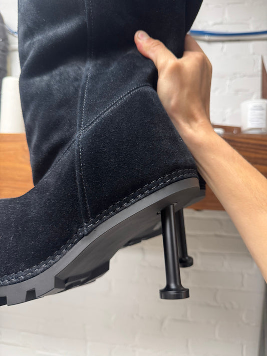 Balenciaga High Heel ‘Alaska’ Suede/Shearling Lined Boots