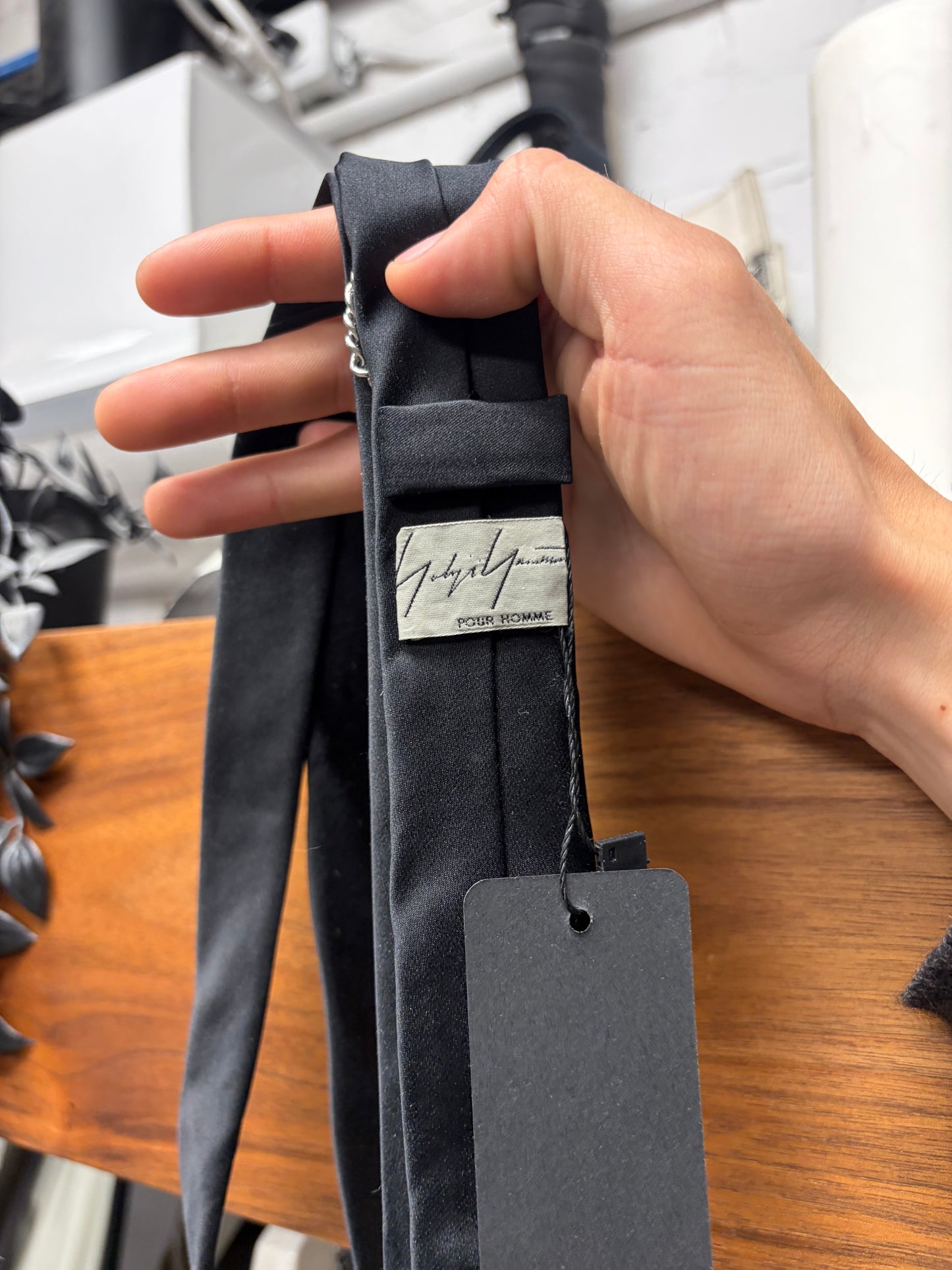 AW2016 Yohji Yamamoto Pour Homme ‘Chain Mail’ Black Silk Necktie