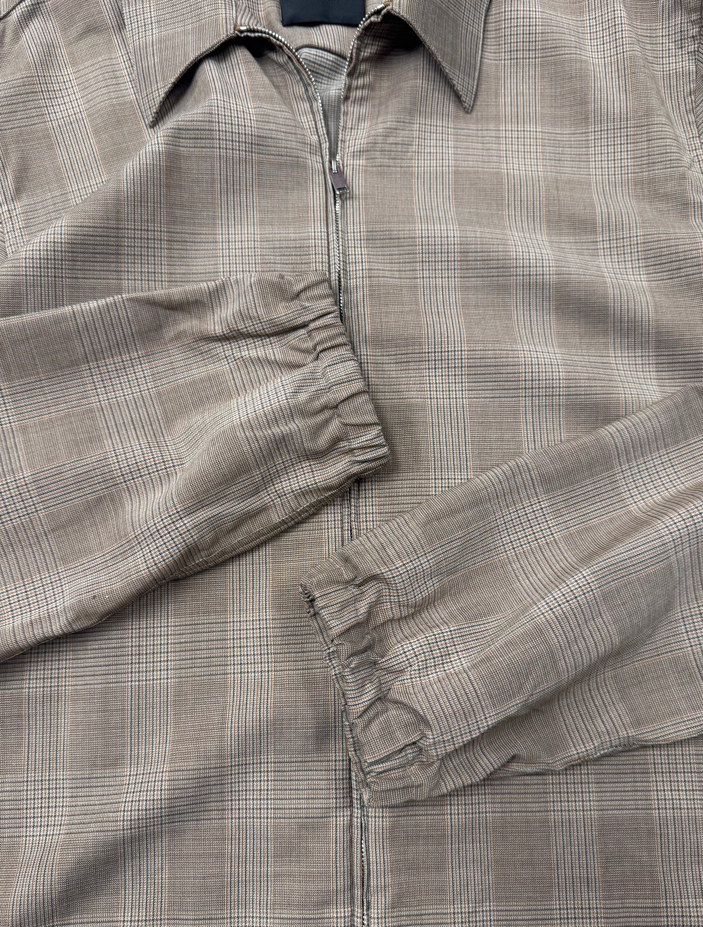 Givenchy Brown Gingham Checkered Windbreaker Jacket