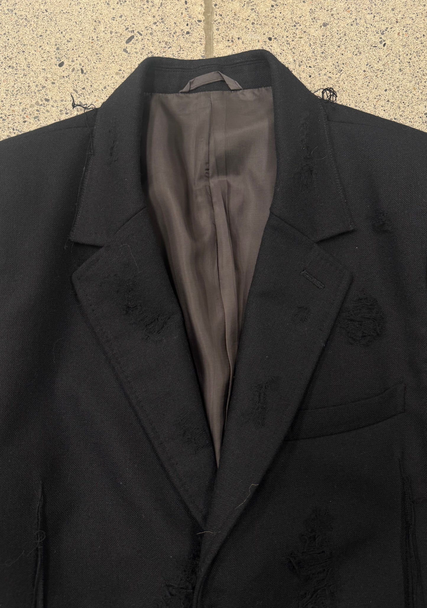 Doublet Recycled Wool ‘Damaged’ Blazer Coat 25/79