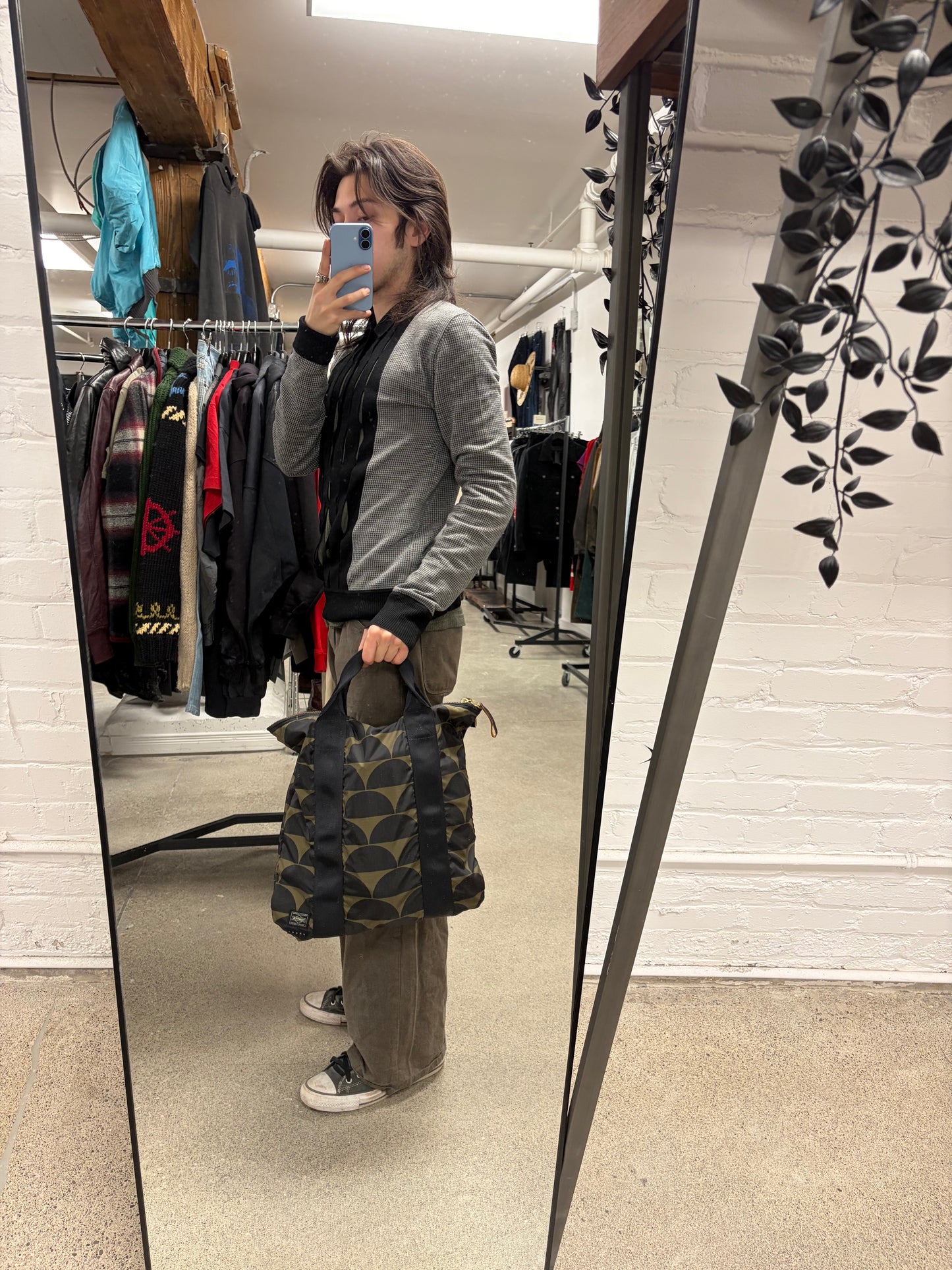 Marni x Porter Black/Green Nylon Tote Bag