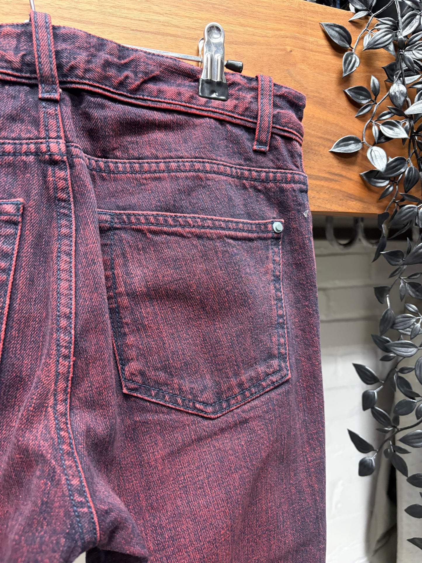 2012 Balenciaga Dark Red Unaltered Skinny Jeans
