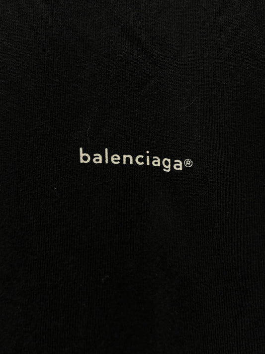 2018 Balenciaga ‘Simple Logo’ Black Minimalist T-Shirt