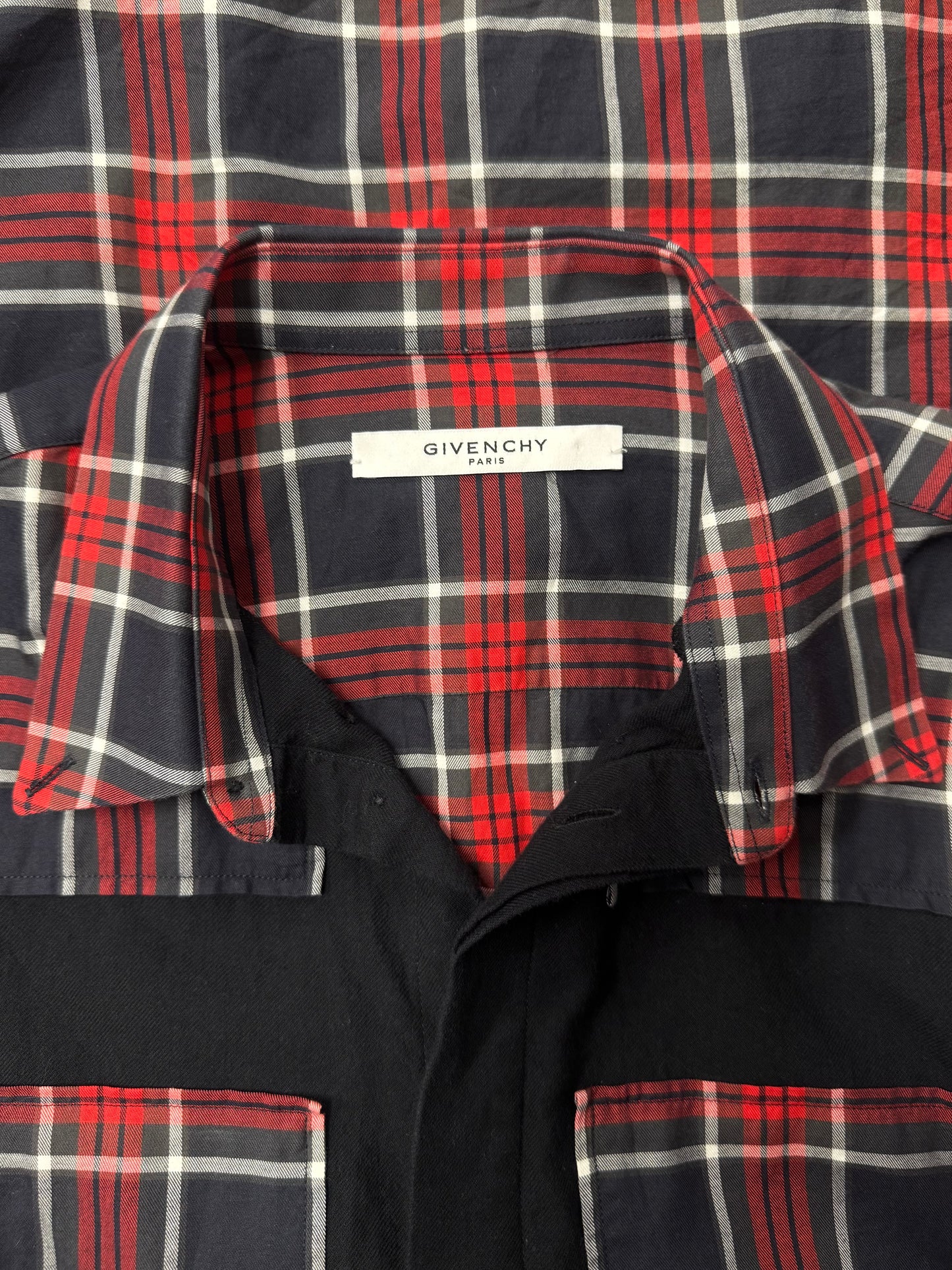 Givenchy Tartan Plaid ‘Cross’ Button Down Shirt