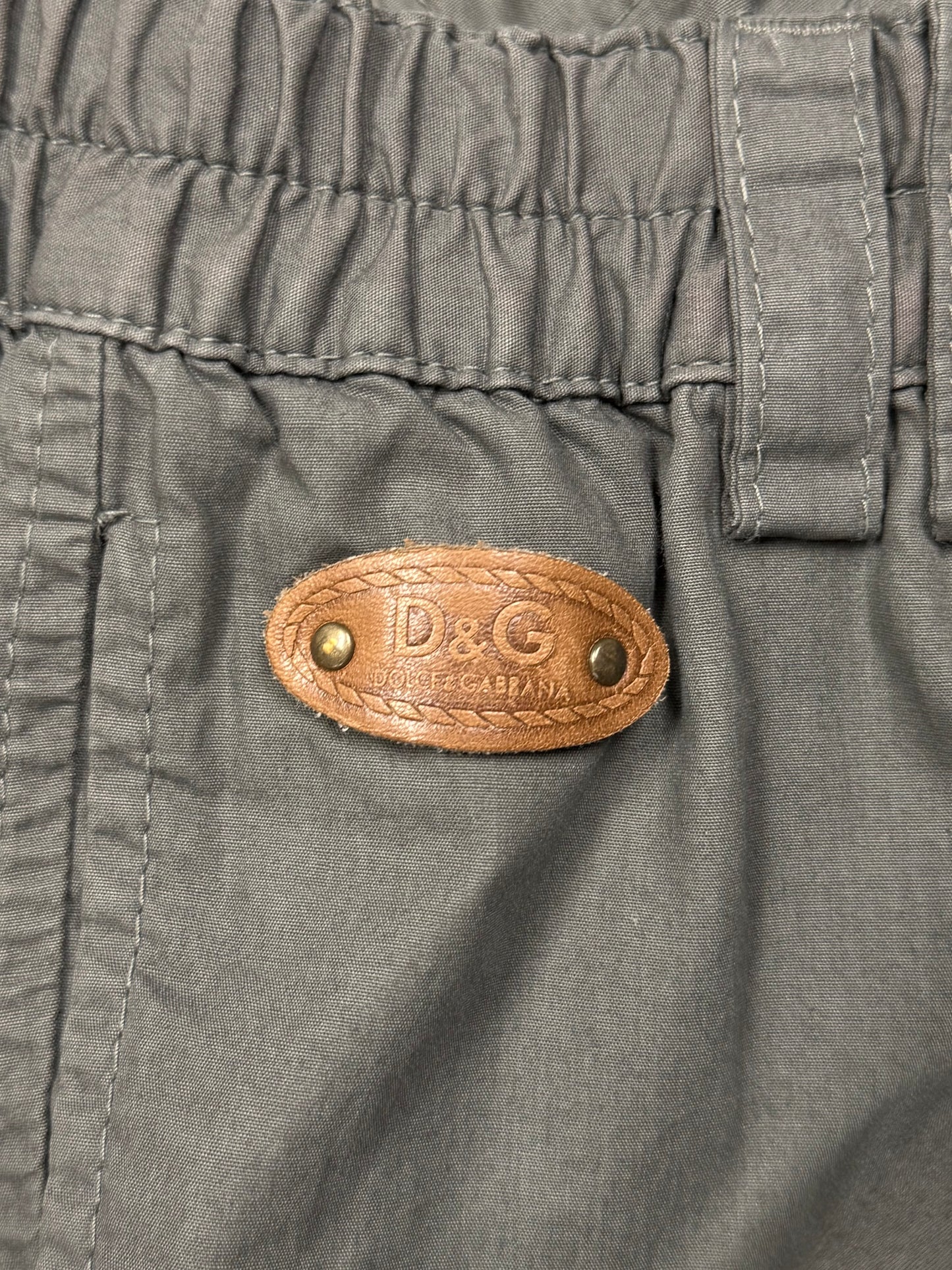 2000s Dolce & Gabbana Military Green ‘Strap Closure’ Cargo Pants