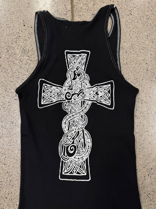 Vintage 90s Chrome Hearts Ribbed ‘Celtic Cross’ Tank Top