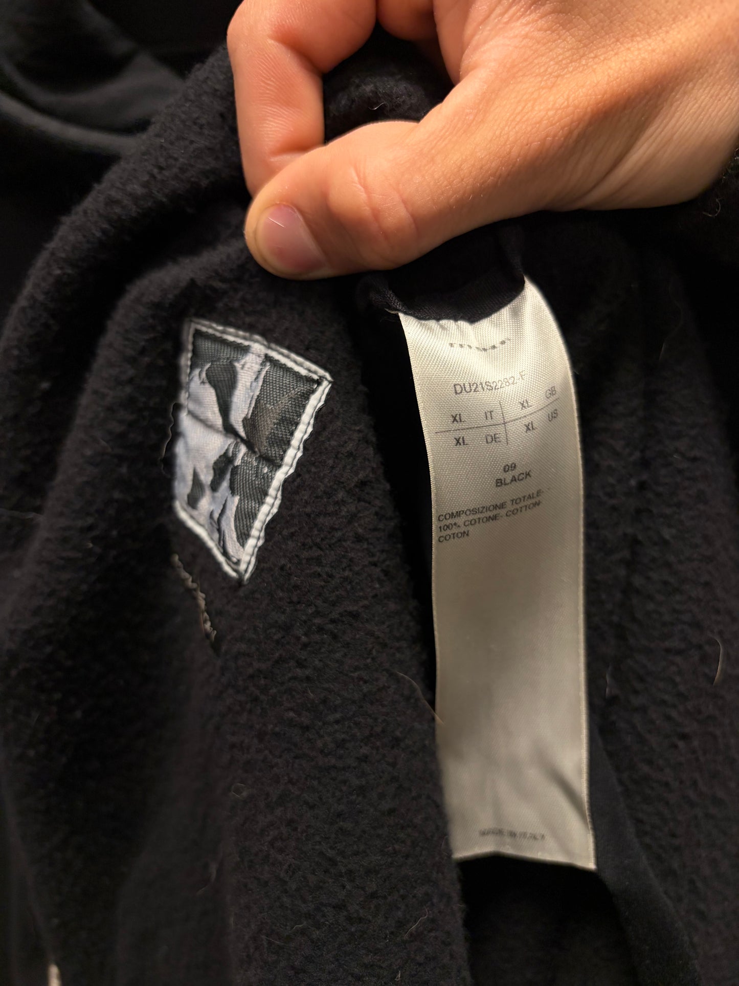 Rick Owens DRKSHDW ‘Poncho’ Raw Hem Black Pullover Hoodie