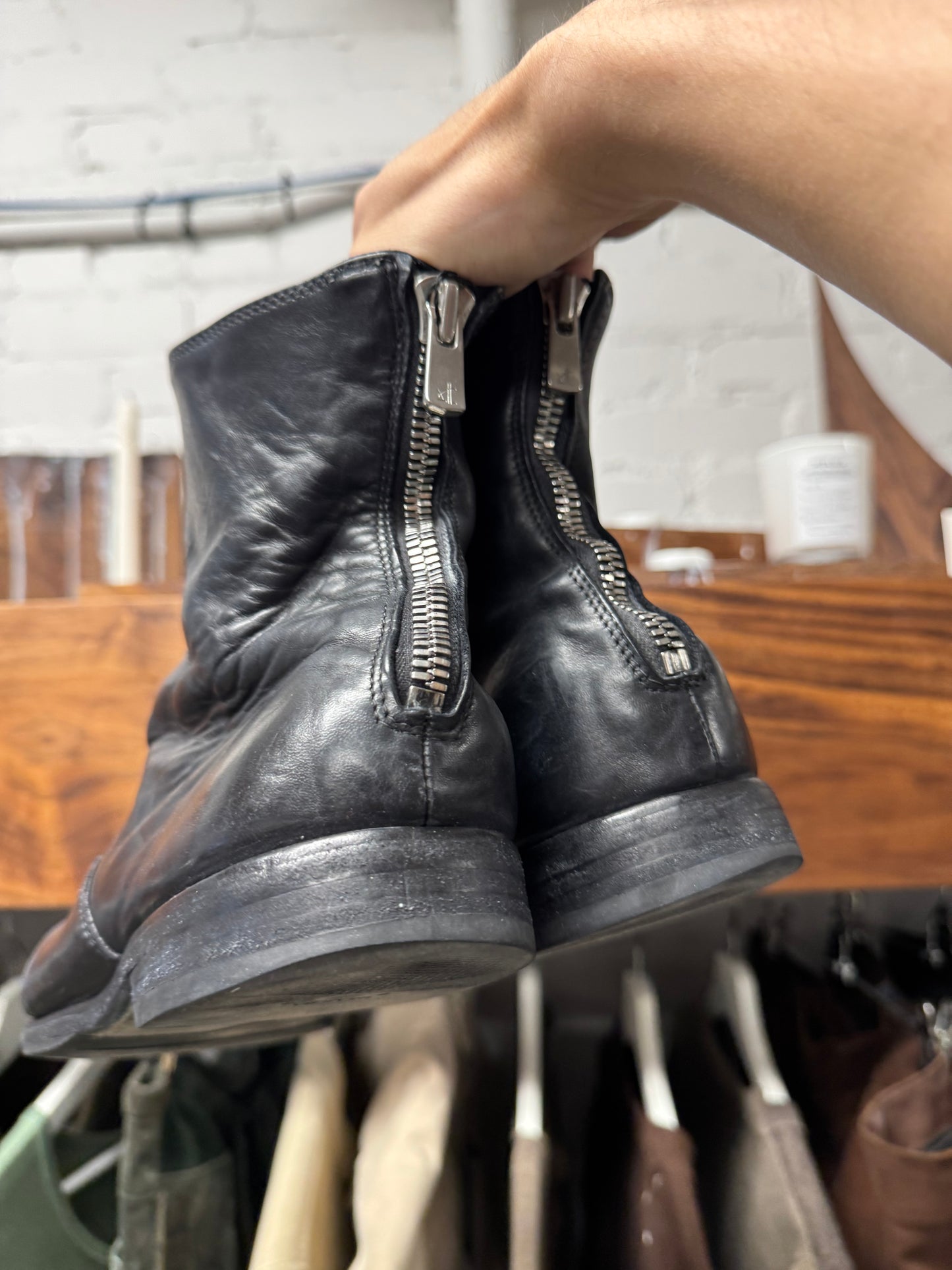 Guidi 988 Calf Leather ‘Back-Zip Low Heel Boots
