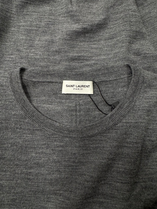 Saint Laurent Grey Cashmere Knit Sweater