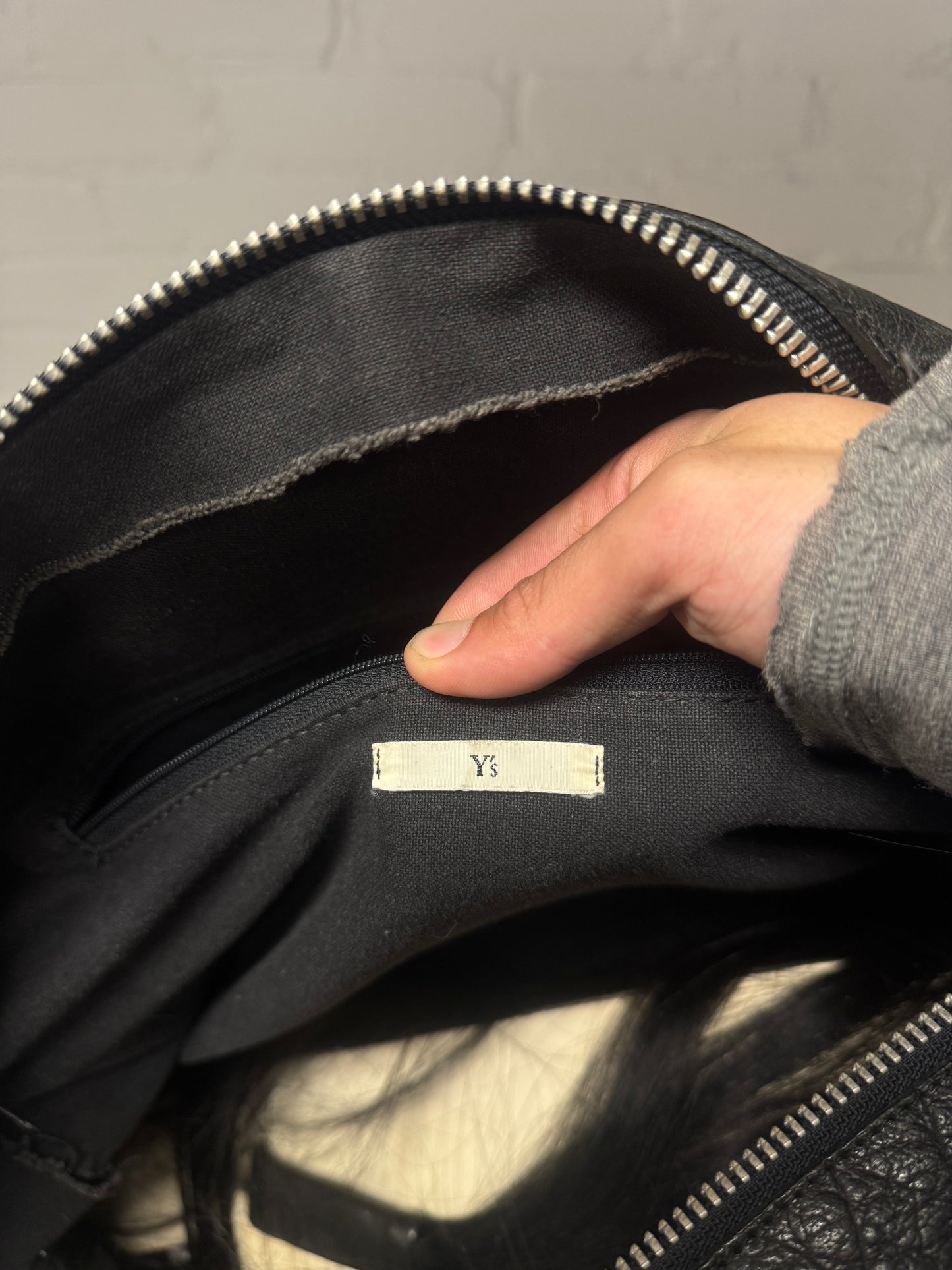 Vintage Yohji Yamamoto ‘Y’s’ Black Calfskin Leather Shoulder Bag