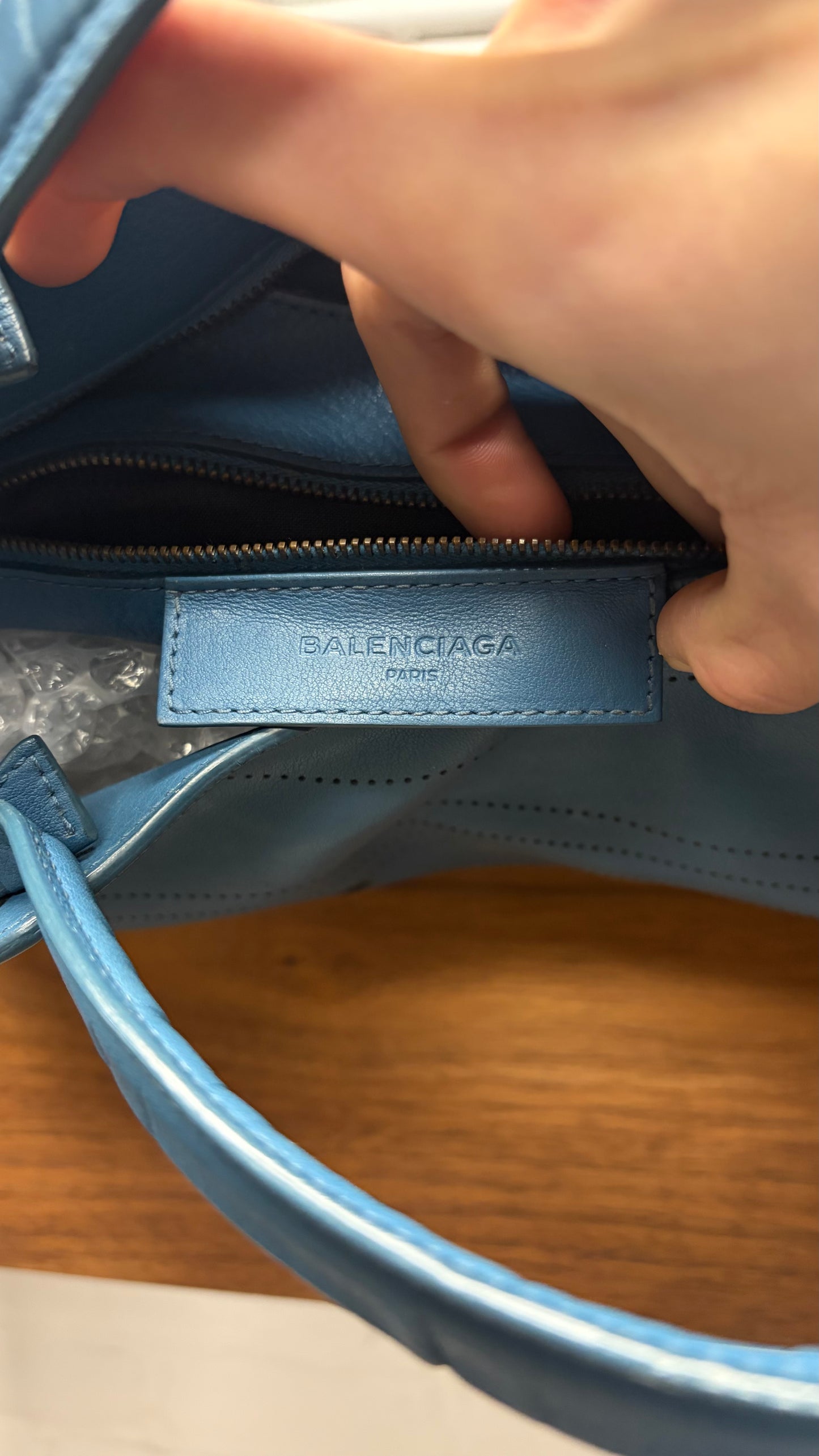 Balenciaga ‘Blackout’ Special Edition ‘City Bag’ with Crossbody Strap & Magnetic Closure