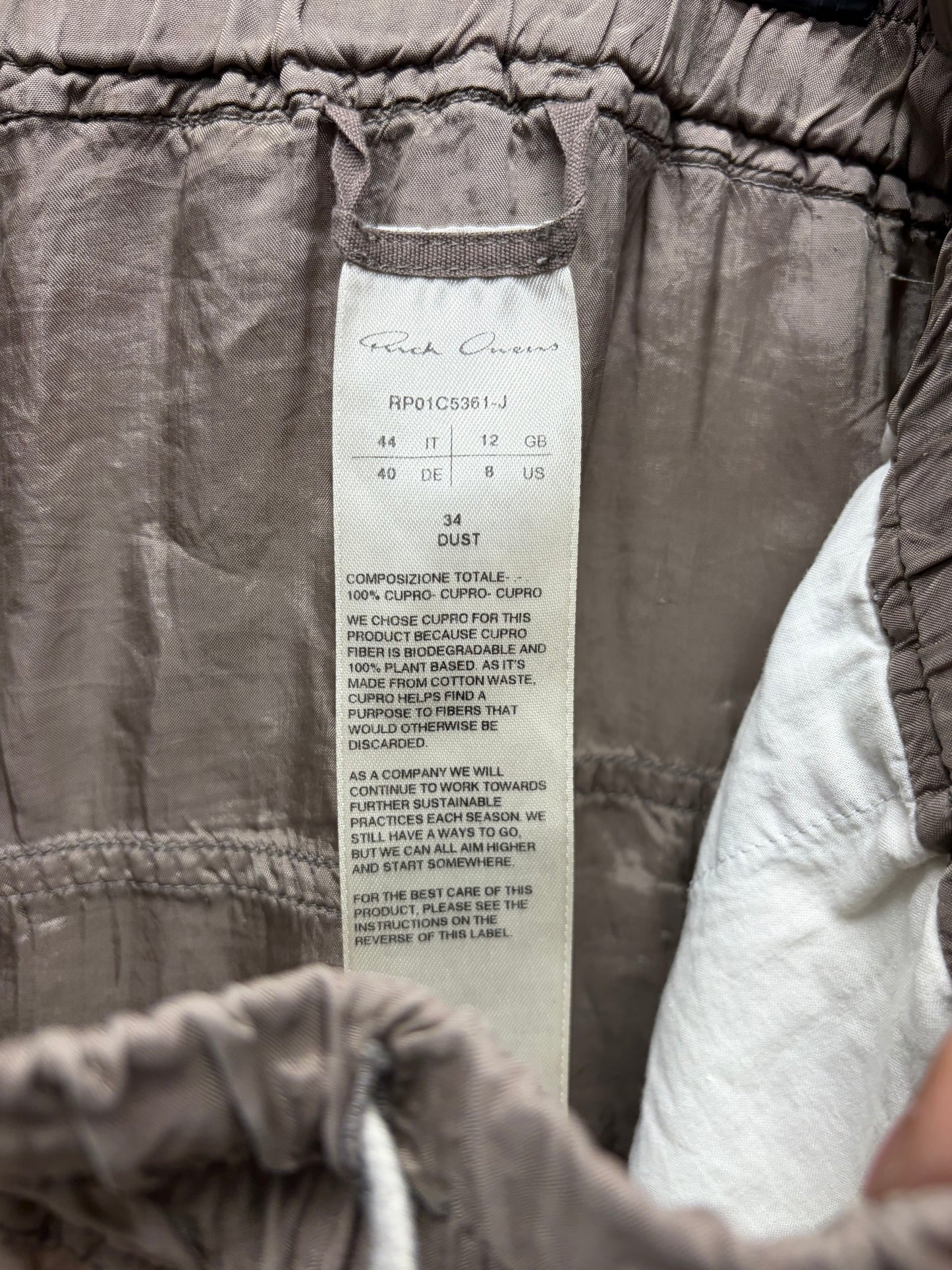 SS2023 Rick Owens ‘Edfu’ Dust Wide Leg Cupro ‘Bela’ Pants