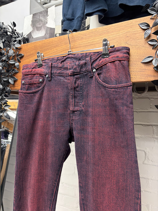 2012 Balenciaga Dark Red Unaltered Skinny Jeans
