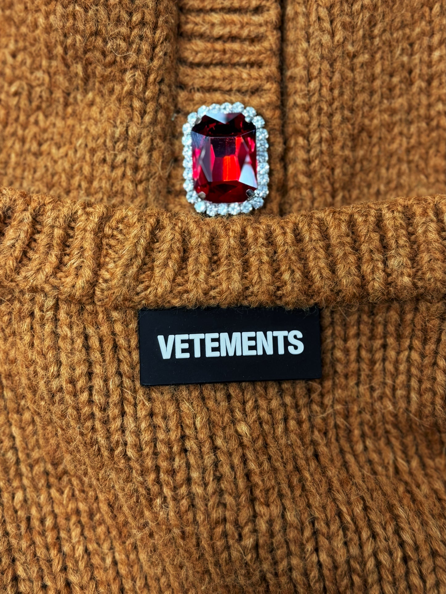 Vetements ‘Fancy Button’ Oversized Wool Cardigan