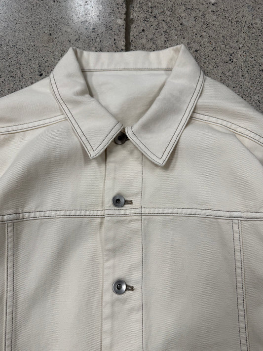 Rick Owens DRKSHDW ‘Natural’ White Denim ‘Jumbo Worker Jacket’