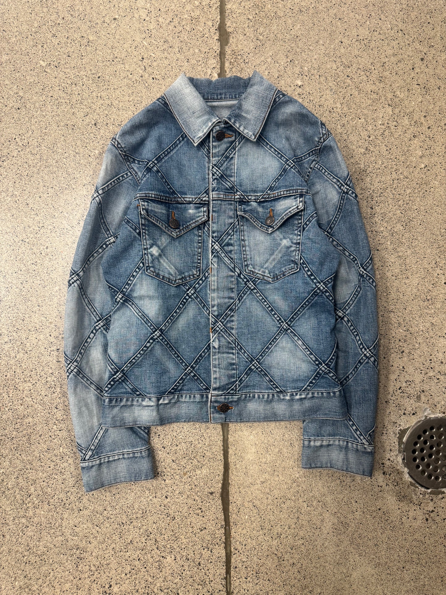 SS2002 Junya Watanabe ‘Diamond’ Quilted Denim Trucker Jacket