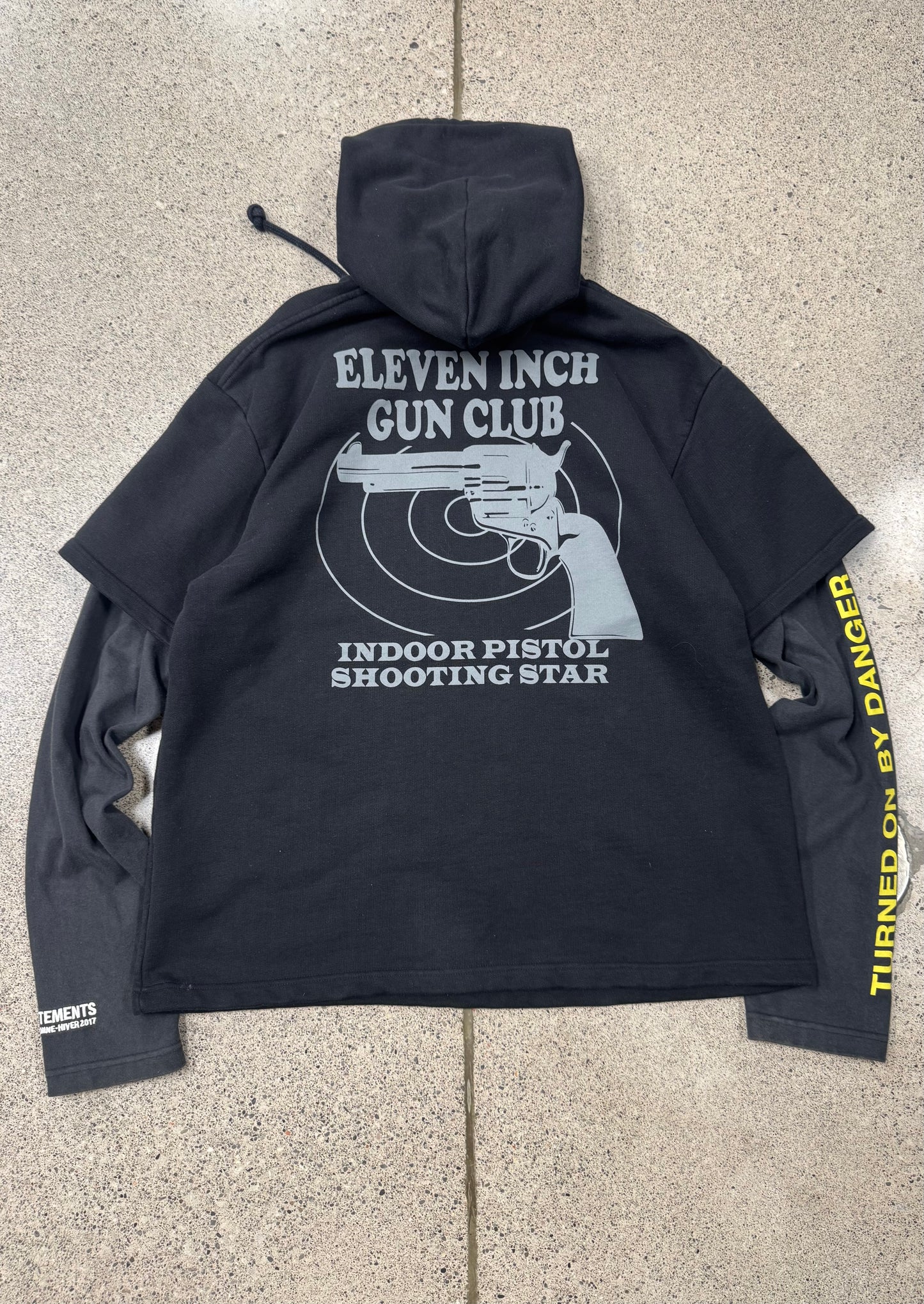 AW2017 Vetements ‘11 Inch Gun Club’ Layered Hoodie