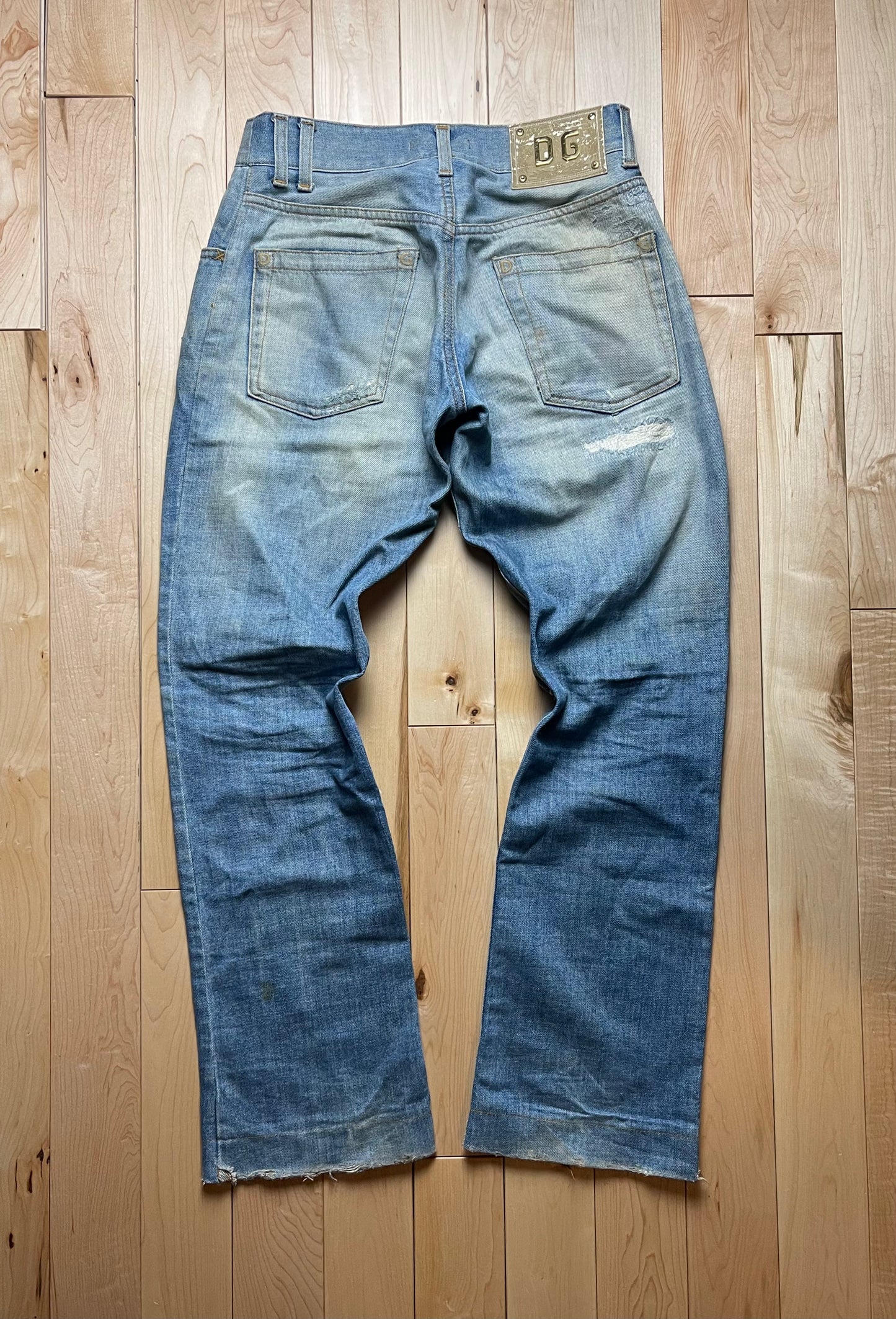 Dolce & Gabbana Light Wash Distressed Boot Cut Denim