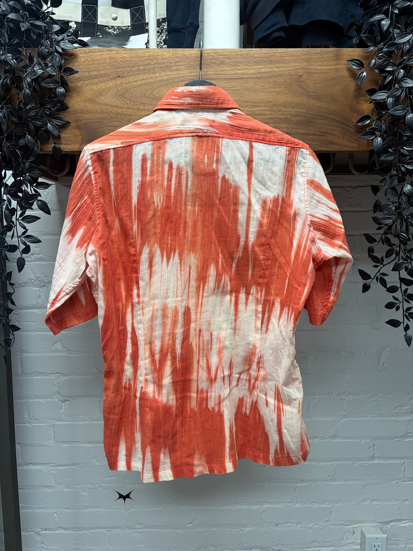 SS1998 Raf Simons ‘Black Palms’ Tie Dyed Short Sleeve Button Up Shirt
