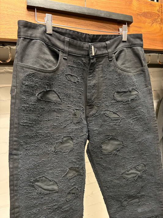 AW2022 Givenchy by Matthew Williams ‘Boro’ Repaired Black Denim