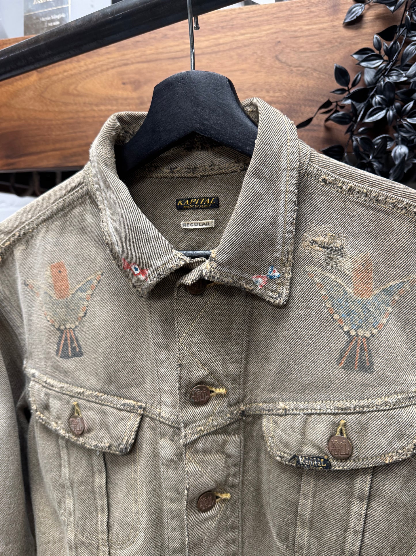 Kapital ‘Boro Repaired’ Distressed Tribal Denim Trucker Jacket