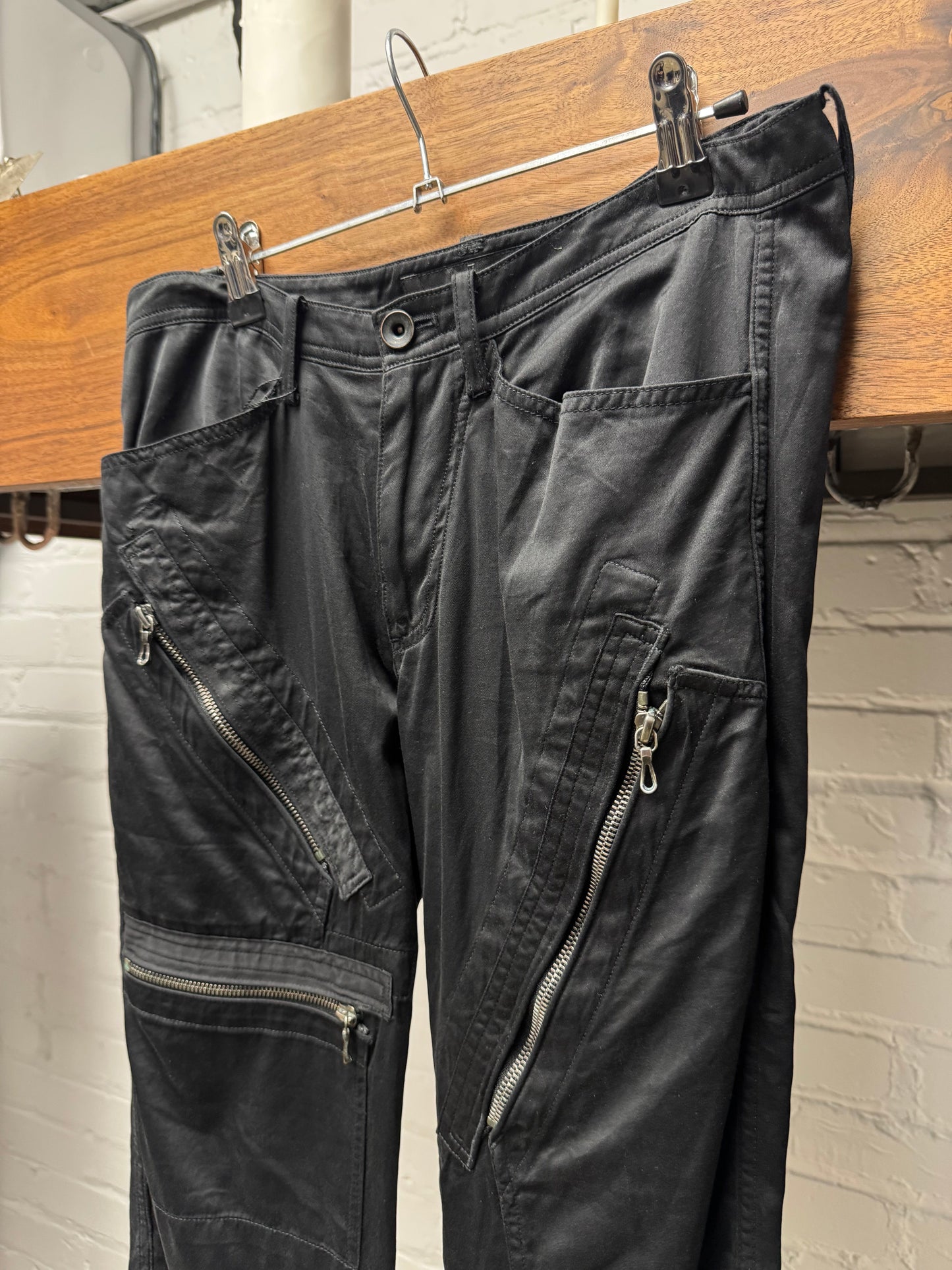AW2009 Julius ‘Zip-Pocket’ Black Cotton/Satin Slim Cut Pants