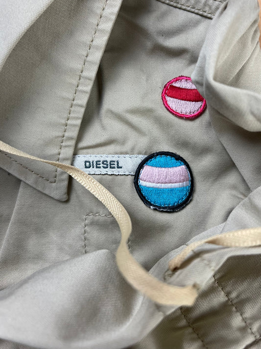 2000s Diesel Tan Brown Tasselled Button Down Shirt