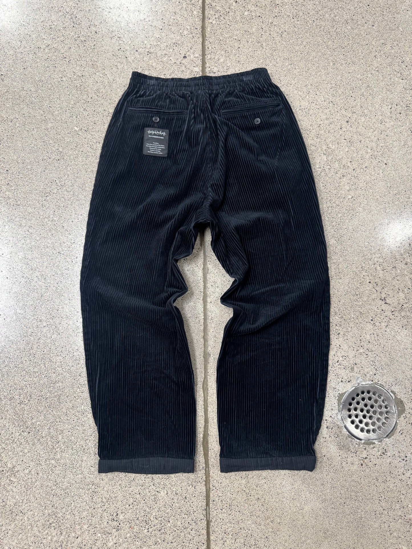 Undercover x GU Black Corduroy Patch Pants