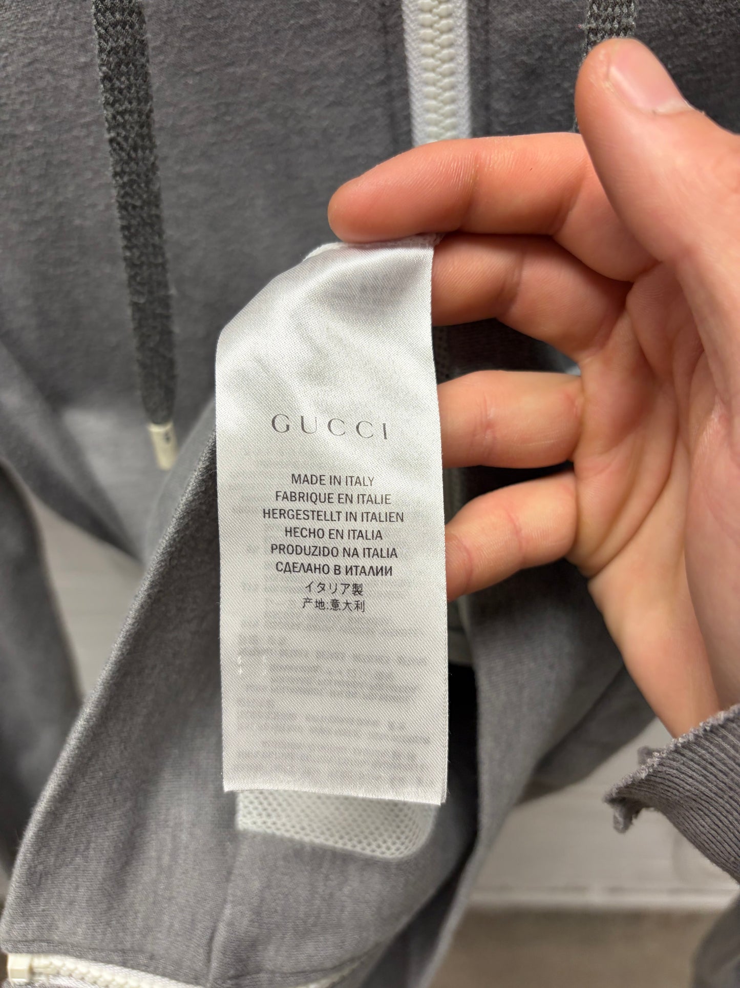 Gucci ‘Tracksuit’ Grey/White Panelled Athletic Zip-Up Hoodie